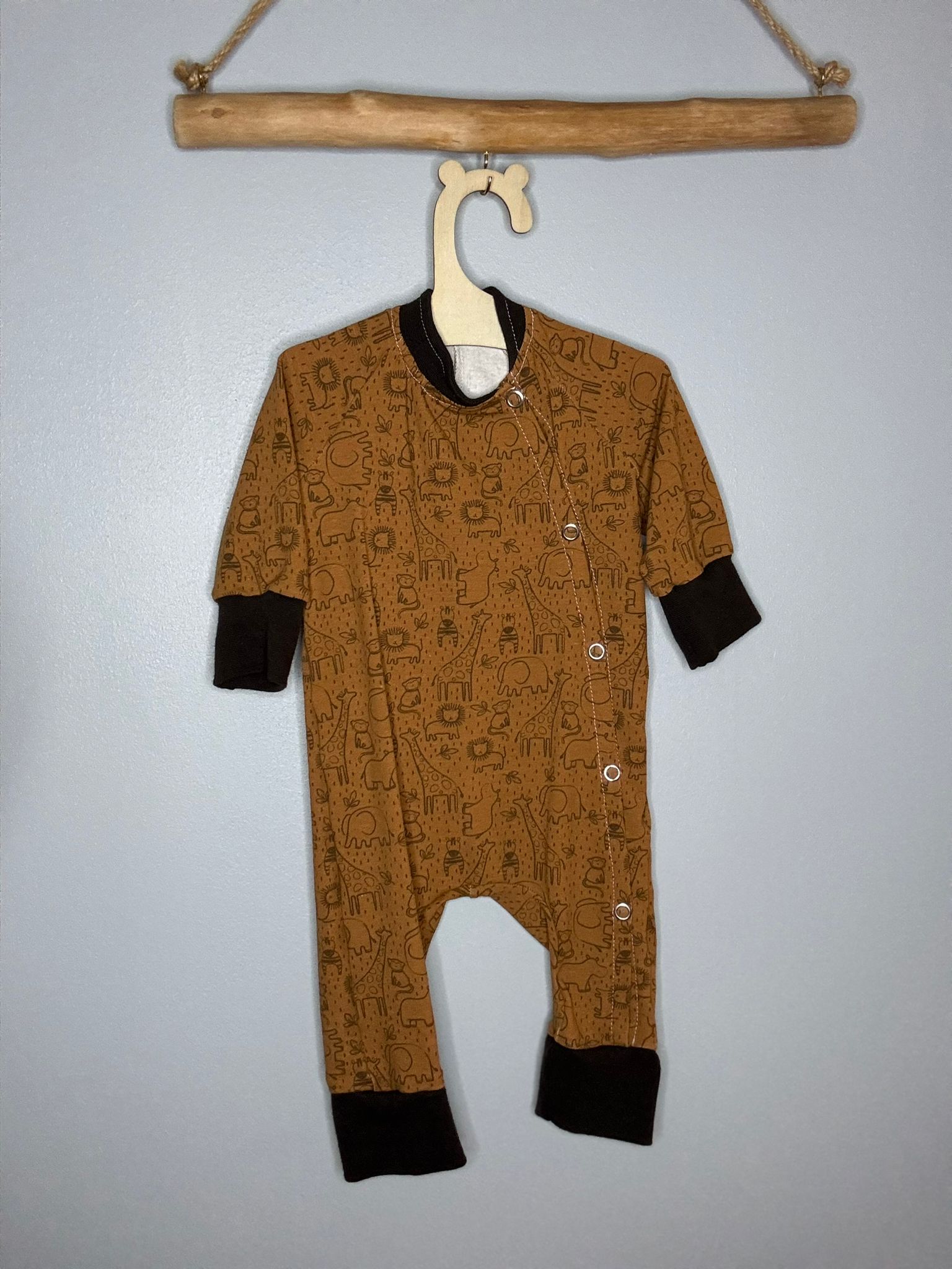Pyjama OEKO-TEX® - Animaux de la savane brun caramel