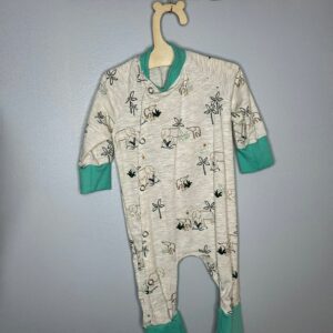 Pyjama OEKO-TEX® - Petits éléphants et palmiers menthe