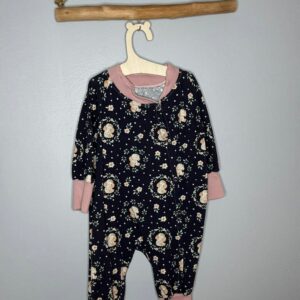 Pyjama OEKO-TEX® - Petites lapines et fleurs sur fond nuit