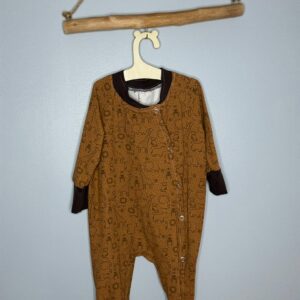 Pyjama OEKO-TEX® - Safari esquissé sur fond caramel