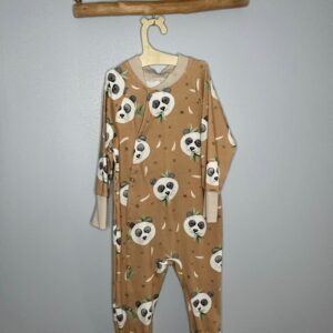 Pyjama OEKO-TEX® - Pandas gourmands sur fond caramel