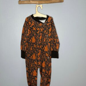 Pyjama OEKO-TEX® - Forêt enchantée orange et chocolat
