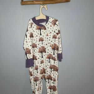 Pyjama OEKO-TEX® - Motif arbres d’automne & feuilles mauve