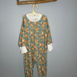 Pyjama OEKO-TEX® - Motif renards sur fond sauge