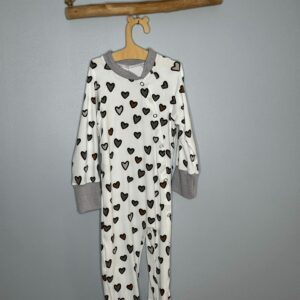 Pyjama OEKO-TEX® - Motif petits cœurs gris