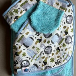 Sortie de bain OEKO-TEX® - Petits Lions & Jungle Bleu