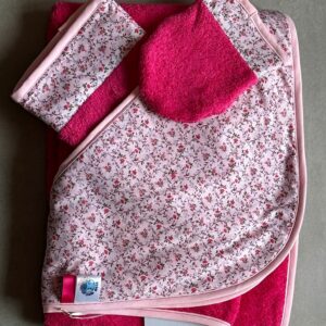 Sortie de bain OEKO-TEX® - Petites fleurs roses