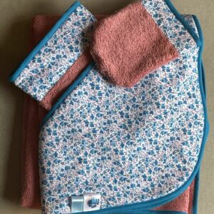 Sortie de bain OEKO-TEX® - Fleurs Bleues