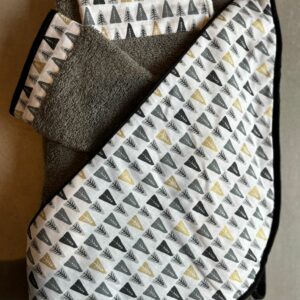 Sortie de bain OEKO-TEX® - Motif sapins gris & doré