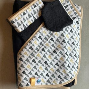 Sortie de bain OEKO-TEX® - Motif sapins gris & doré