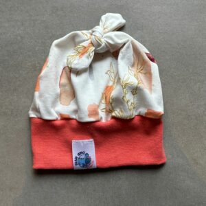 Bonnet OEKO-TEX® - Fleurs aquarelle corail