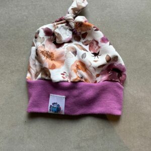 Bonnet OEKO-TEX® - Fleurs prune vintage