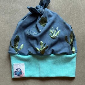 Bonnet OEKO-TEX® - Cactus Bleu & Doré
