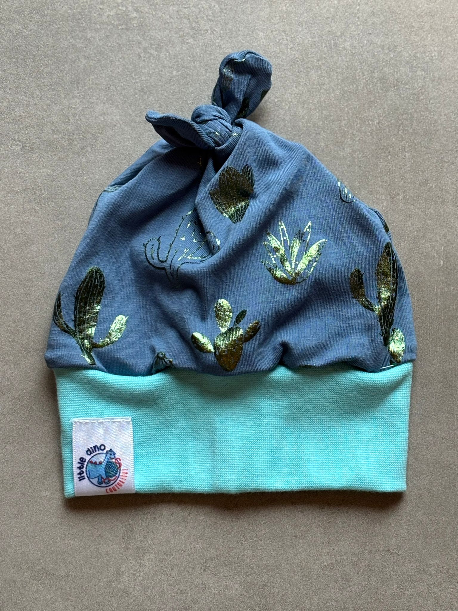 Bonnet OEKO-TEX® - Cactus Bleu & Doré