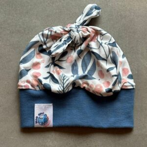 Bonnet OEKO-TEX® - Fleurs Bleu & Rose