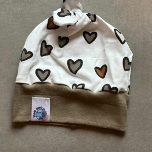 Bonnet OEKO-TEX® - Cœurs Chocolat