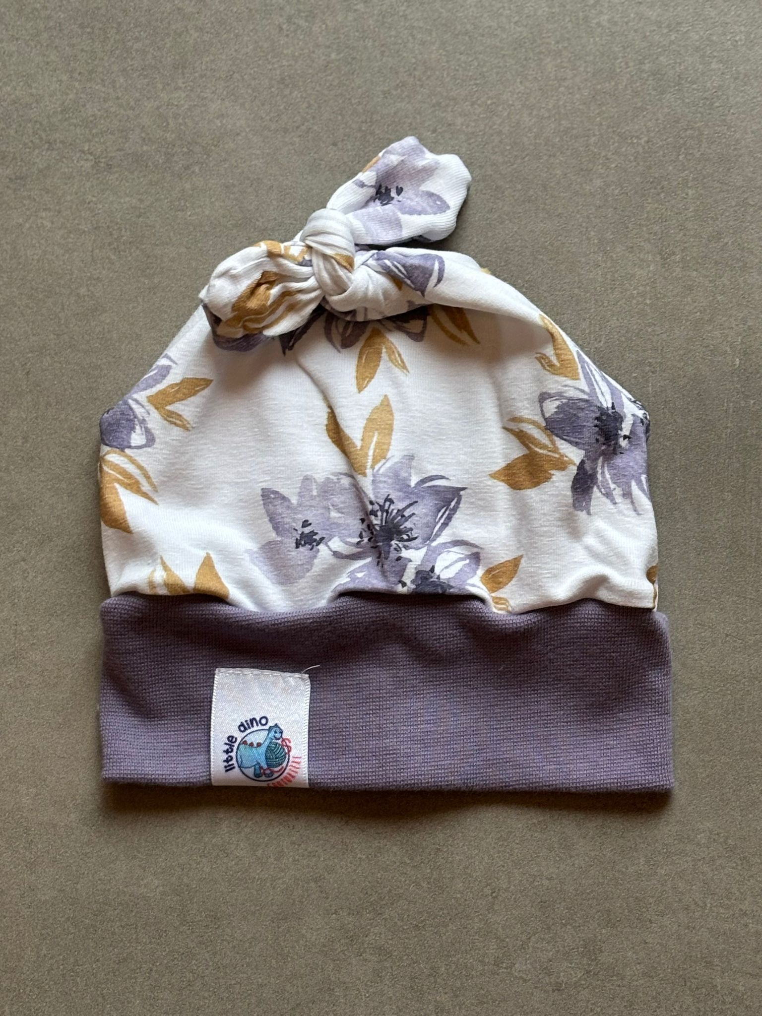 Bonnet OEKO-TEX® - Fleurs Lavande et Moutarde