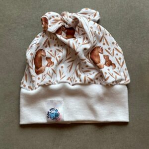 Bonnet OEKO-TEX® - Oursons & Feuillage Brun