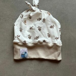 Bonnet OEKO-TEX® - Feuilles Brunes sur Écru