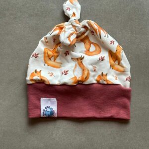 Bonnet OEKO-TEX® - Renards Roux & Bordure Terre de Sienne