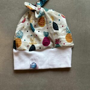 Bonnet OEKO-TEX® - Ananas Multicolores & Bordure Blanche