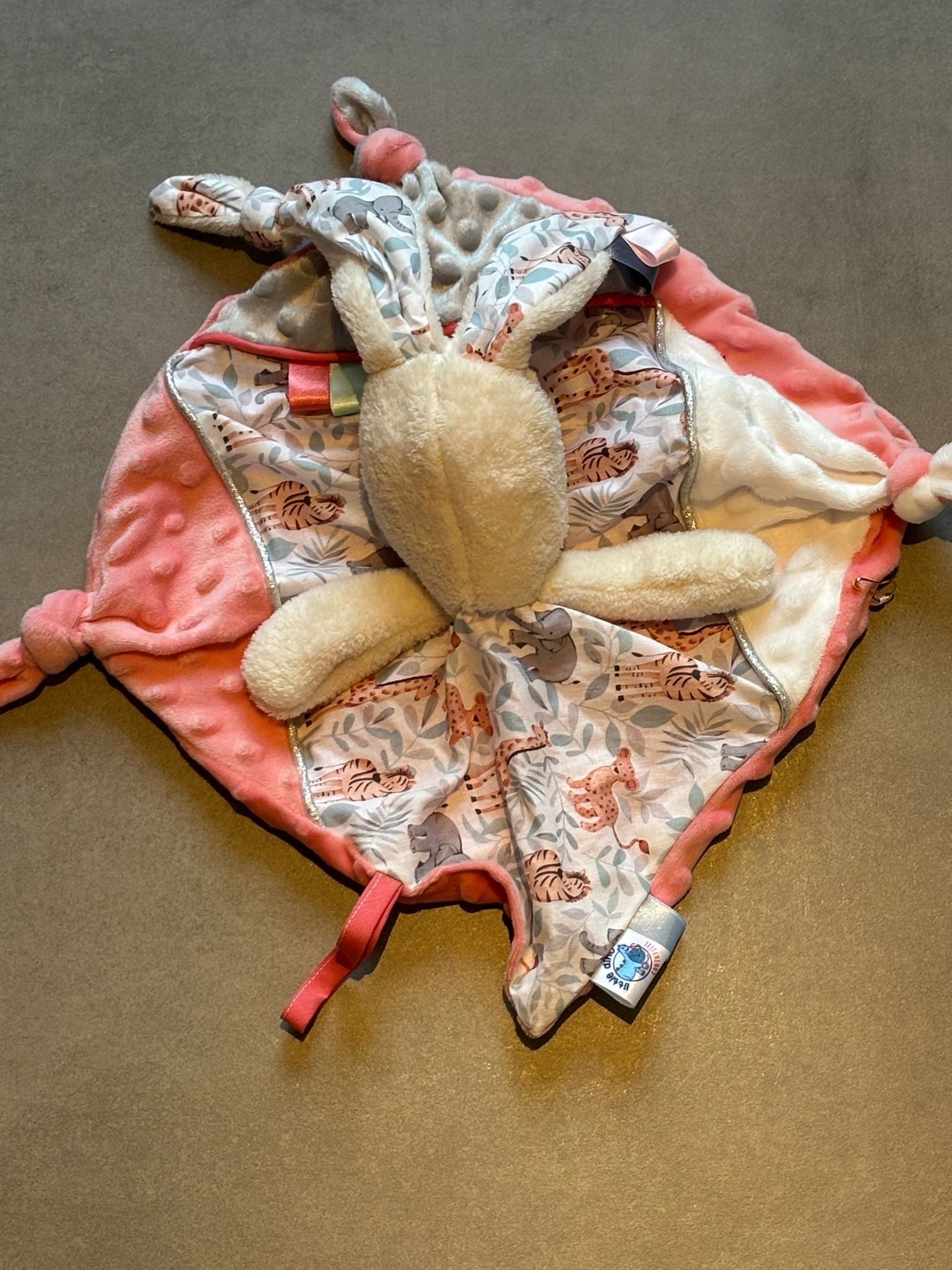 Doudou Lapin OEKO-TEX® - Jungle Rosée