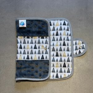 Protège carnet OEKO-TEX® - Forêt nordique & minky gris anthracite