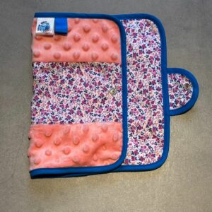 Protège carnet OEKO-TEX® - Fleuri & minky rose