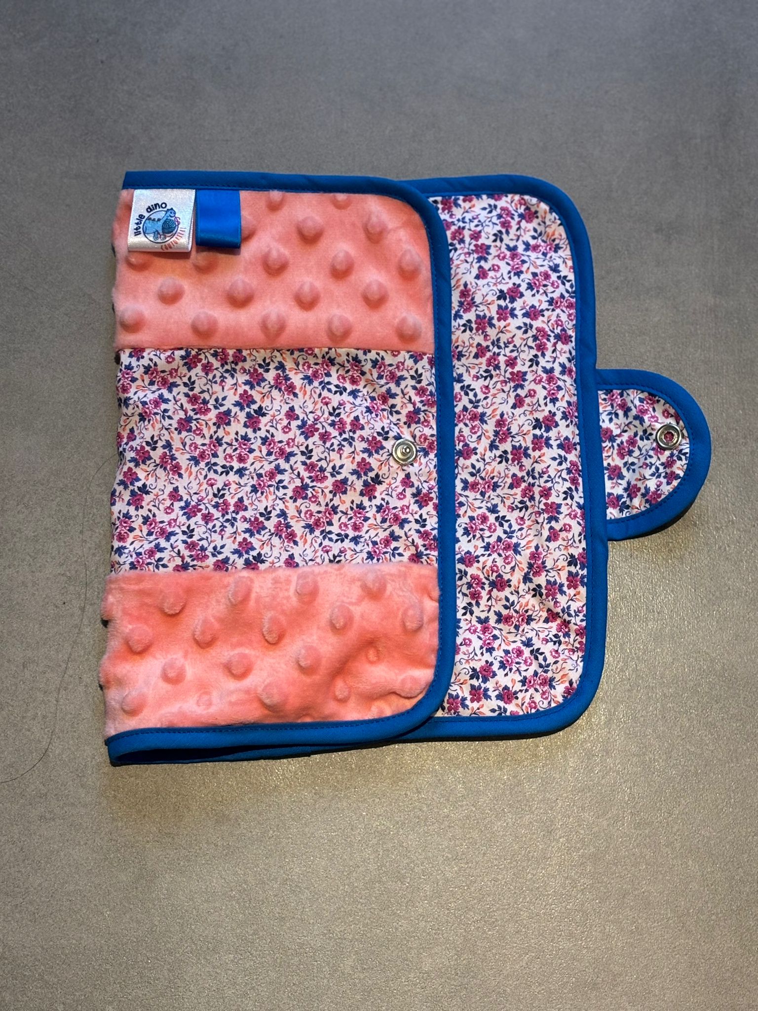 Protège carnet OEKO-TEX® - Fleuri & minky rose