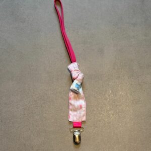 Attache tétine OEKO-TEX® - Rose vif & motifs pastels