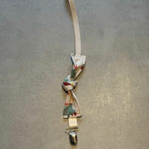 Attache tétine OEKO-TEX® - Dinosaures pastel & sangle ivoire