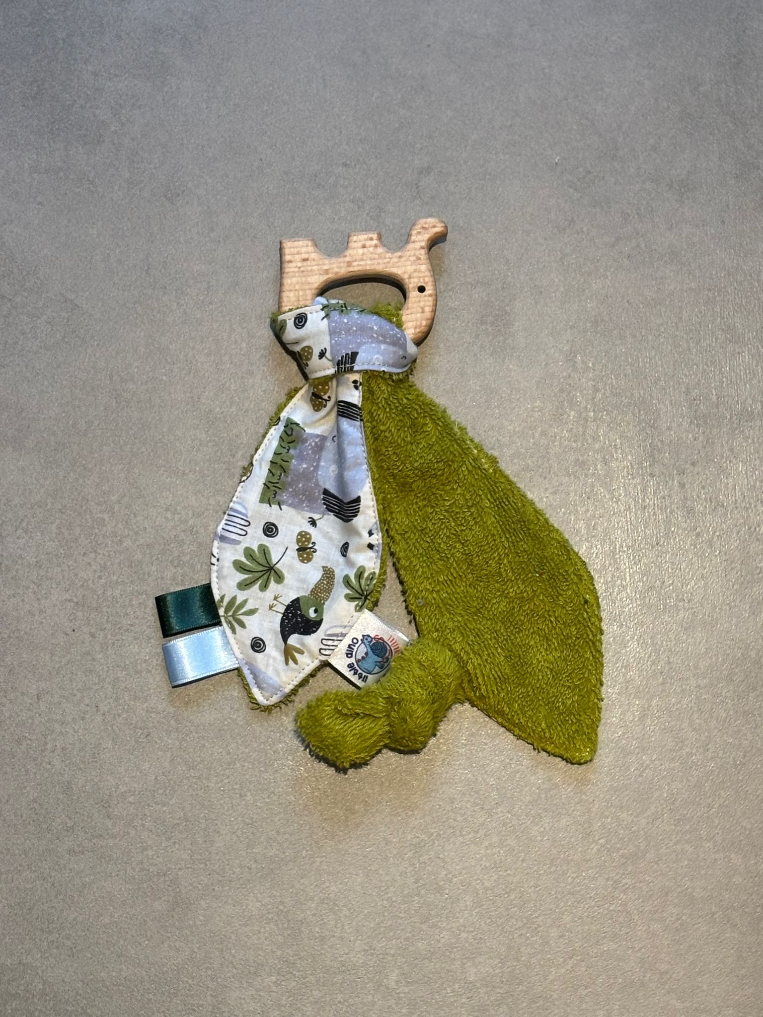 Anneau de dentition OEKO-TEX® - Petit monde forestier / vert mousse