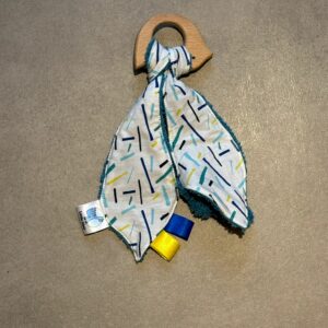 Anneau de dentition OEKO-TEX® - Motifs graphiques & bleu océan