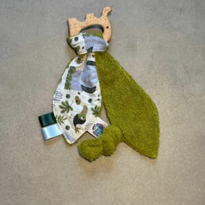 Anneau de dentition OEKO-TEX® - Vert mousse & petits animaux