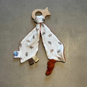 Anneau de dentition OEKO-TEX® - Feuilles caramel / simplicité naturelle