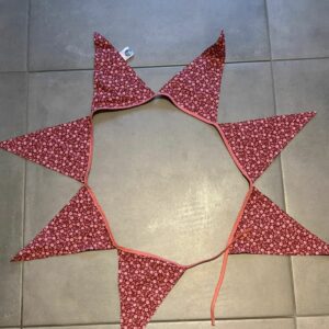 Banderoles OEKO-TEX® - Mini Fleurs Framboise