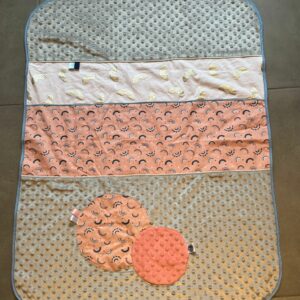 Couverture OEKO-TEX® - Pêche & Gris Perle