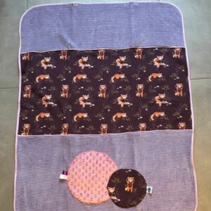 Couverture OEKO-TEX® - Panda Roux Lilas