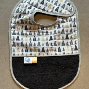 Bavoir OEKO-TEX® – Forêt Noir & Or