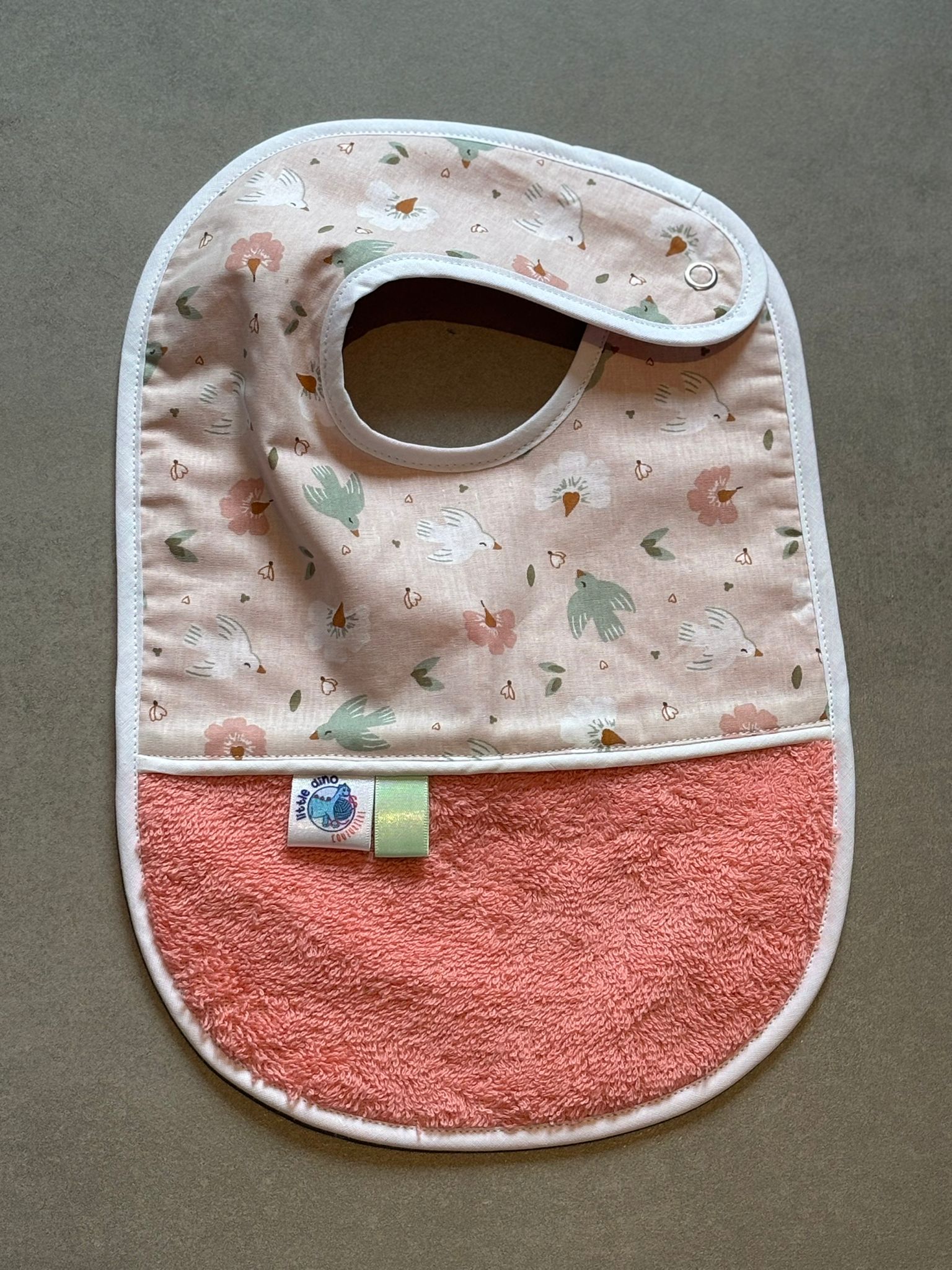 Bavoir OEKO-TEX® – Hirondelles Rose Poudré