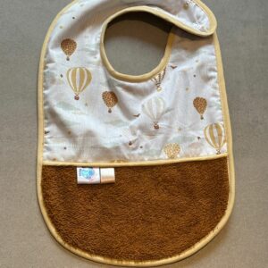 Bavoir OEKO-TEX® – Montgolfières Dorées