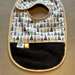 Bavoir OEKO-TEX® – Petites Forêts Noir & Or