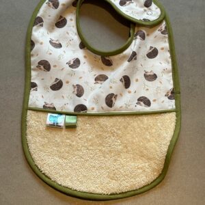 Bavoir OEKO-TEX® – Hérissons & Écru