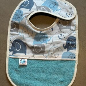 Bavoir OEKO-TEX® – Éléphants Bleus
