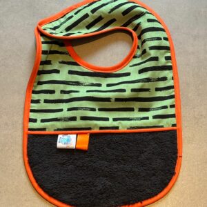 Bavoir OEKO-TEX® – Motif Rayures Noires