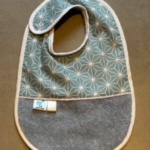 Bavoir OEKO-TEX® – Motif Géométrique Bleu