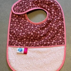 Bavoir OEKO-TEX® – Fleurs Rose & Framboise