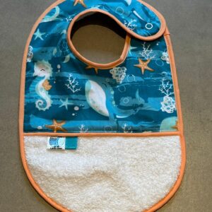 Bavoir OEKO-TEX® – Monde Marin Bleu