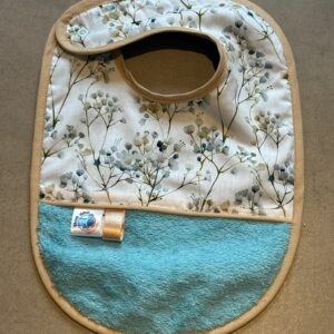 Bavoir OEKO-TEX® – Motif Branches Bleu