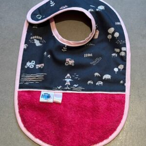 Bavoir OEKO-TEX® – Motif Ferme Rose